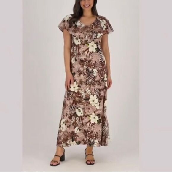Attitudes by Renee Global Illusions Maxi Dress - Picture 1 of 6